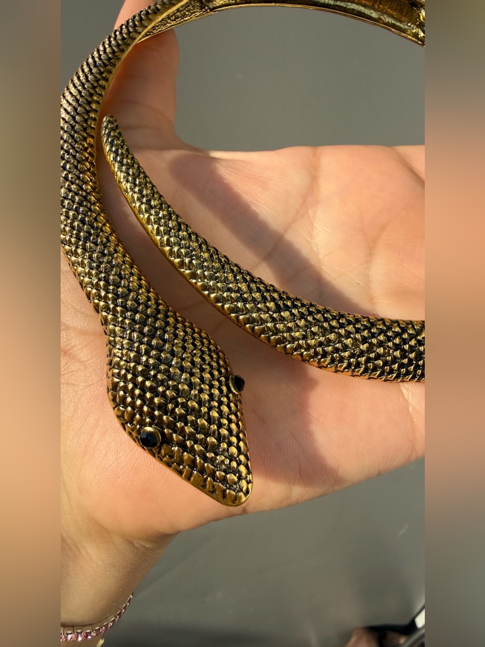 Gold Snake Choker Necklace - Picture 6 of 7